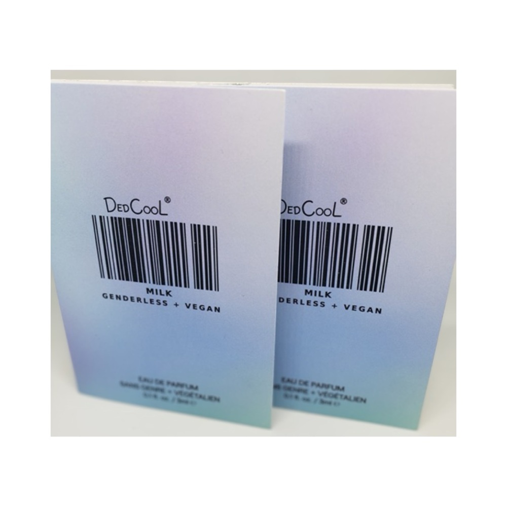 DEDCOOL Milk Eau de Parfum Samples (2) .10 fl oz ea. NEW ON CARD